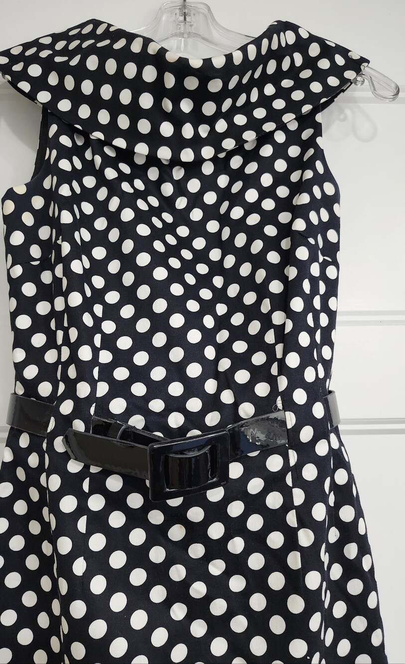 ANTONIO MELANI Black and White Polka Dot Dress